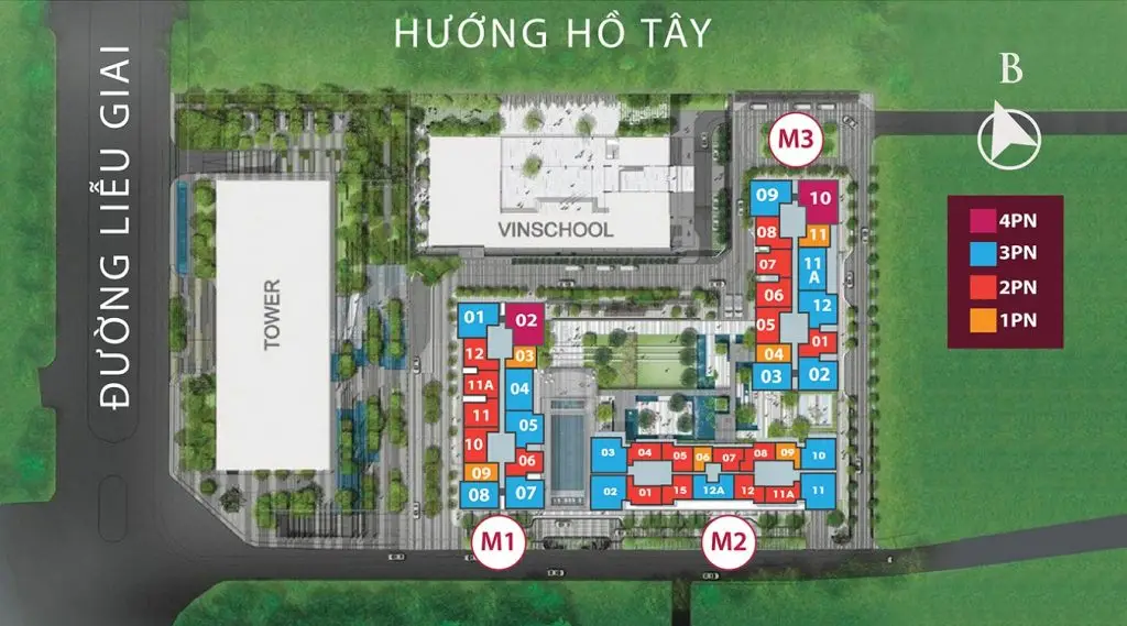 Vinhomes Metropolisの間取り・建物構成