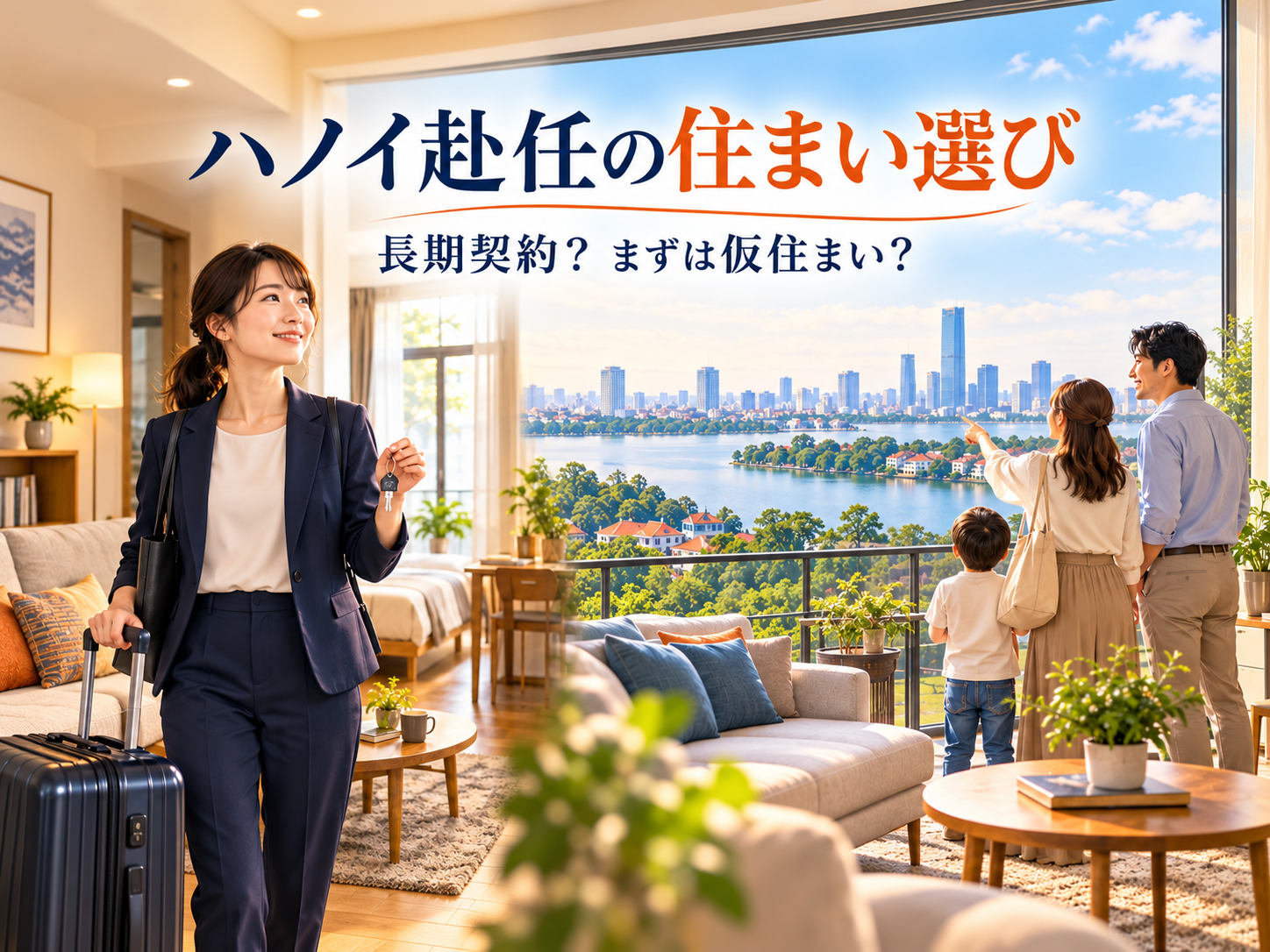 ハノイ赴任の住まい選び。単身での仮住まいと家族で暮らす住まいのイメージ